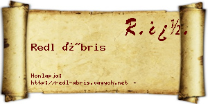 Redl Ábris névjegykártya